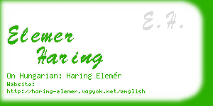elemer haring business card